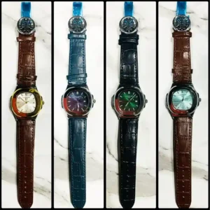 Axor Elite Tiffany Blue Dial Watch with Brown Leather Strap