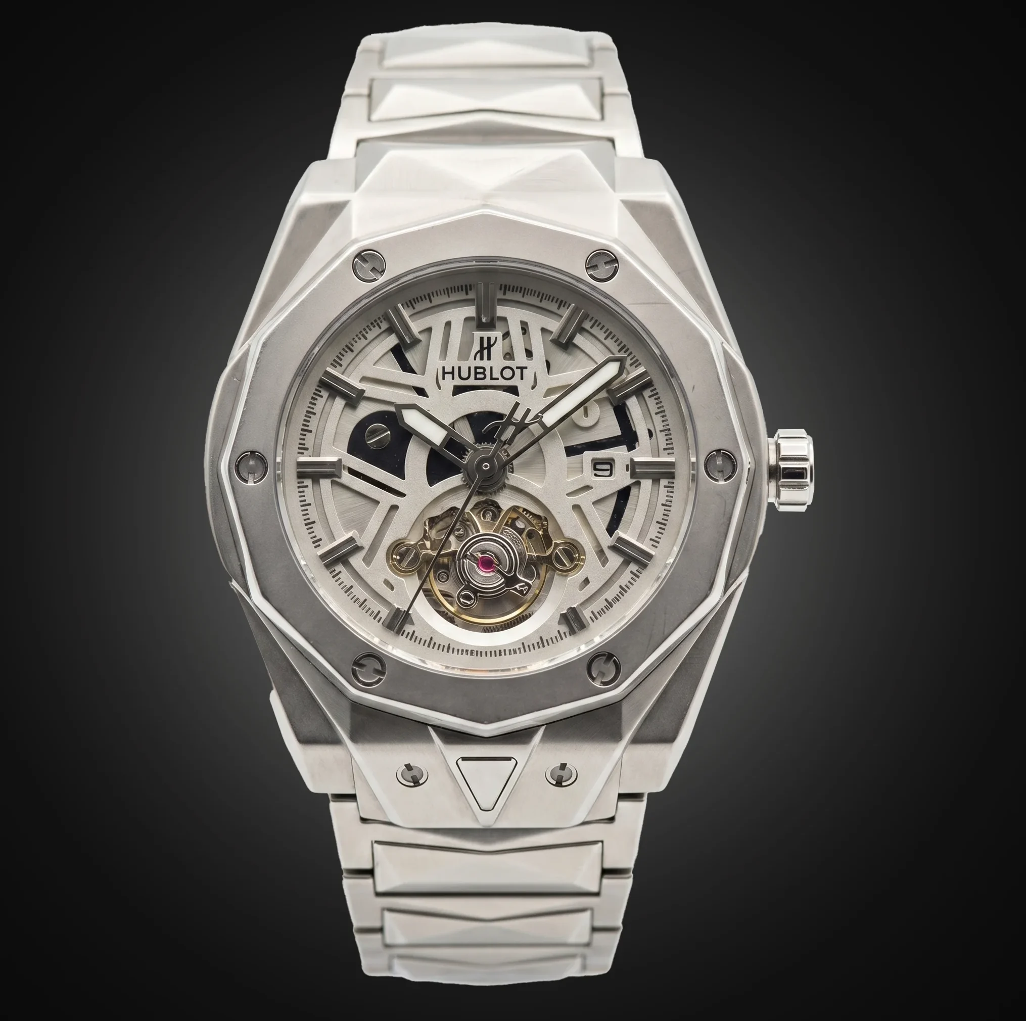Luxury Diamond Cut Semi-Automatic Watch - Premium Timepiece